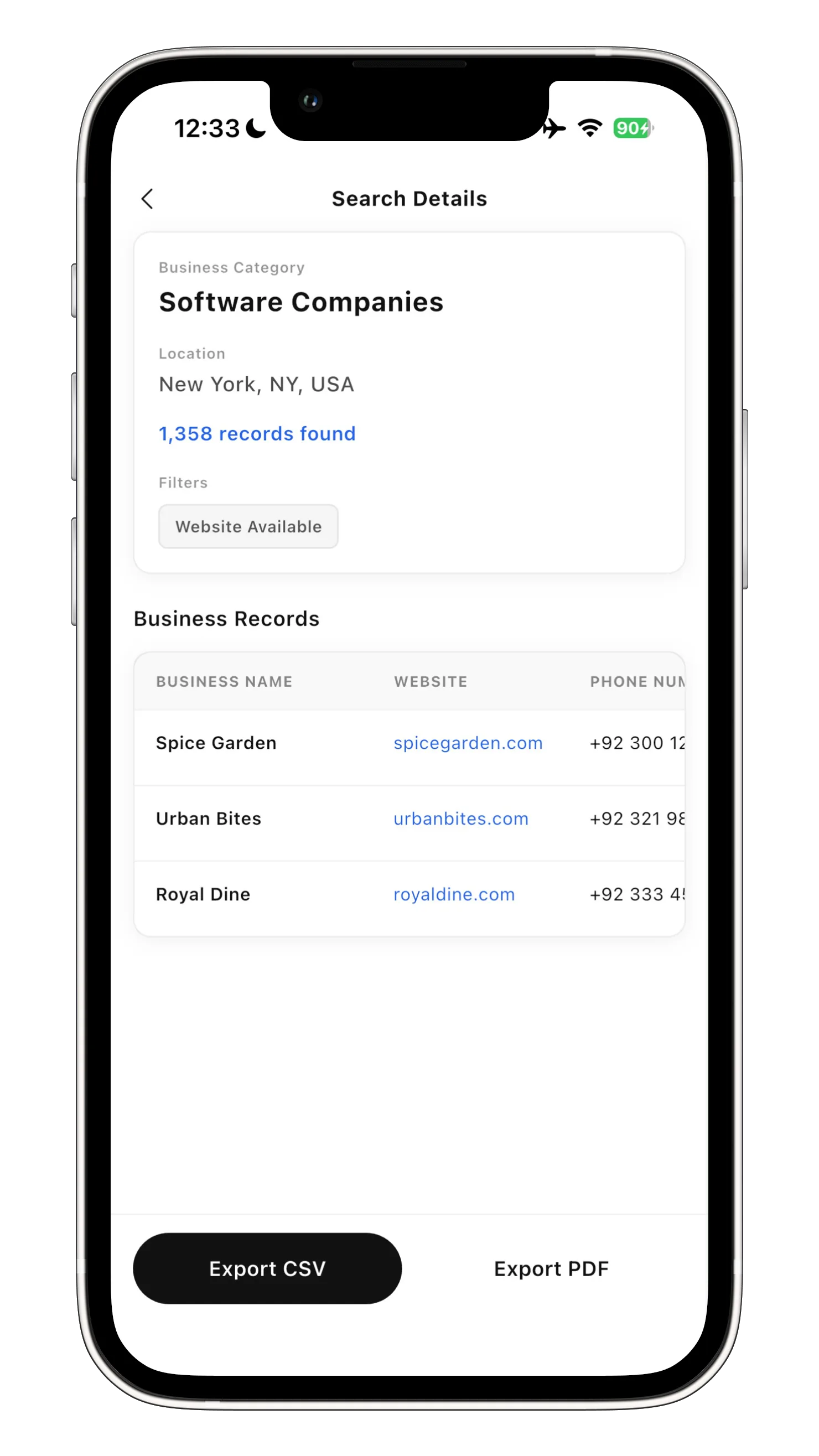 Mobile view